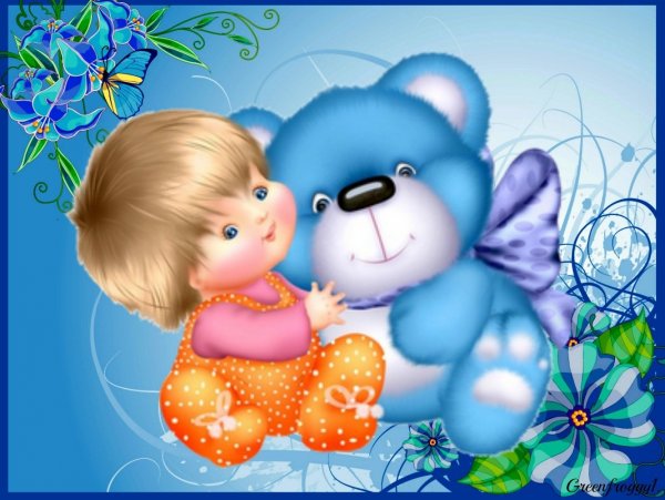 Винтажная открытка с новорожденным