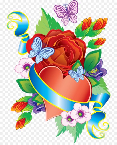 Сердечко с цветами