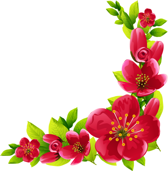 Цветочки на прозрачном фоне