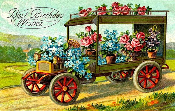Поздравления с днём рождения Винтажные открытки