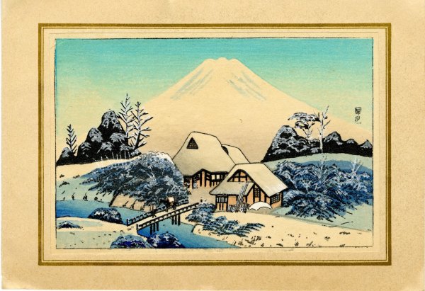 Новогодняя открытка в японском стиле