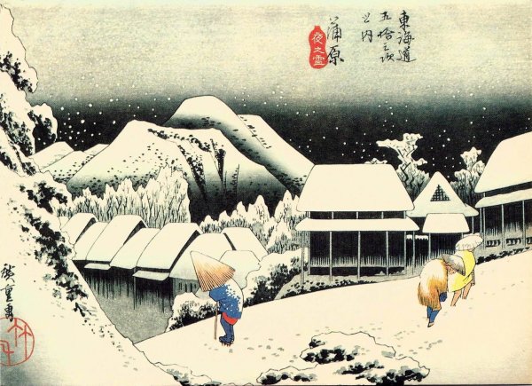 Новогодняя открытка в японском стиле