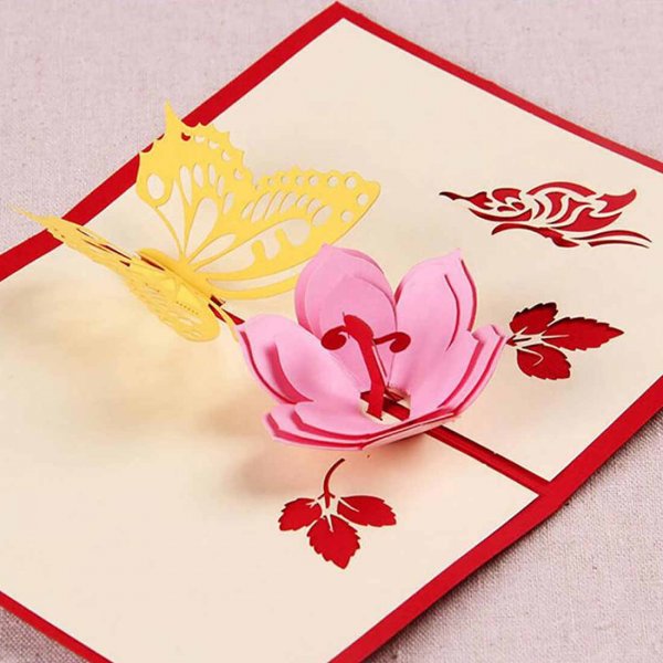 Объемная открытка цветы