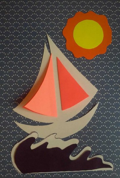 Объемная аппликация кораблик