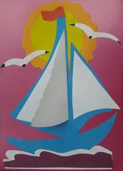 Аппликация корабль