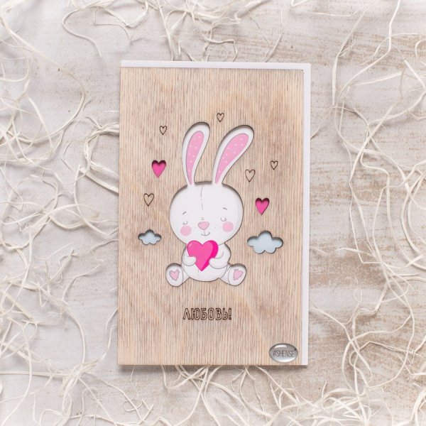 Деревянные открытки ручной работы