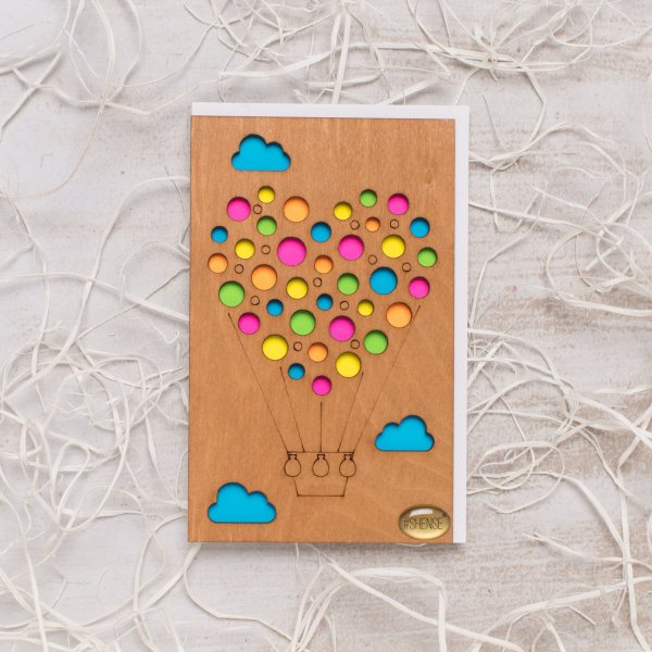 Открытка на деревянной основе