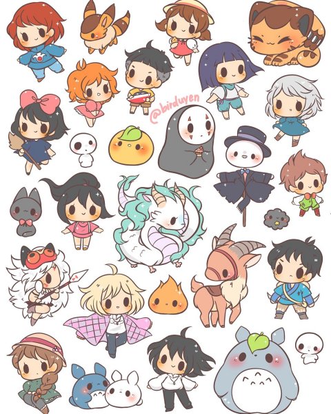 Чиби герои аниме Хаяо Миядзаки