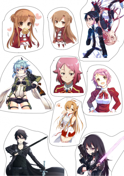 Наклейки Sword Art online