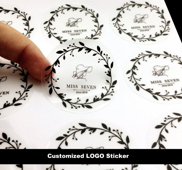 Прозрачная наклейка с логотипом