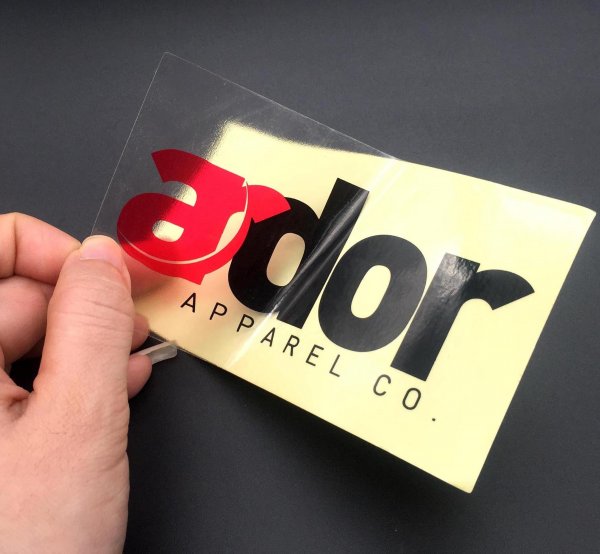 Наклейки на прозрачной пленке с логотипом