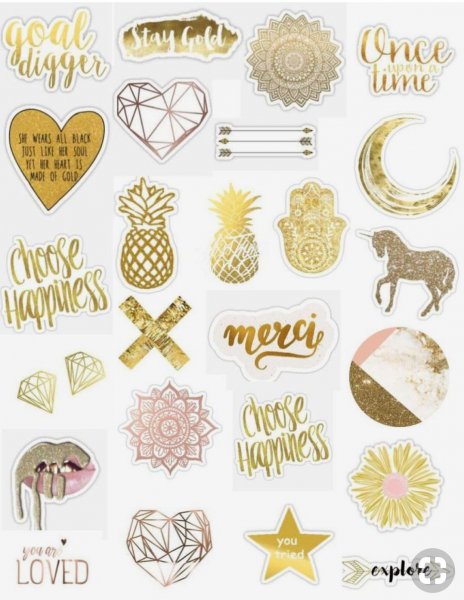 Эстетичные наклейки для распечатки