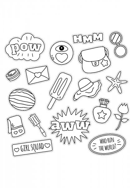 Стикеры черно белые