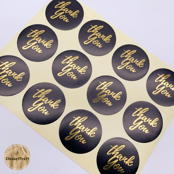 Золотая наклейка круглая