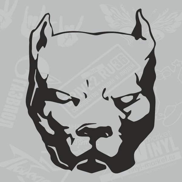 Наклейка питбуль на авто на капот