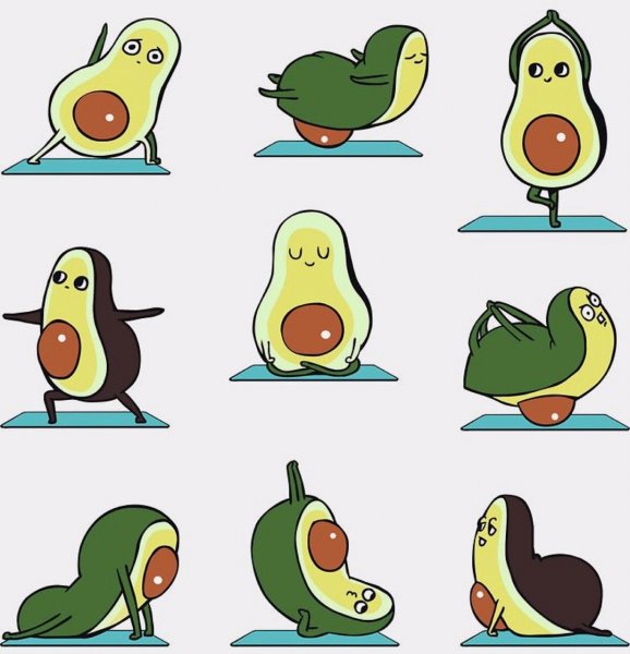 Авокадо рисунок смешной