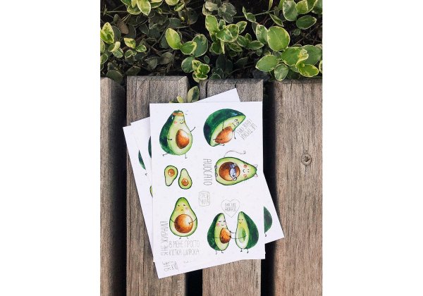 Наклейки для распечатки авокадо