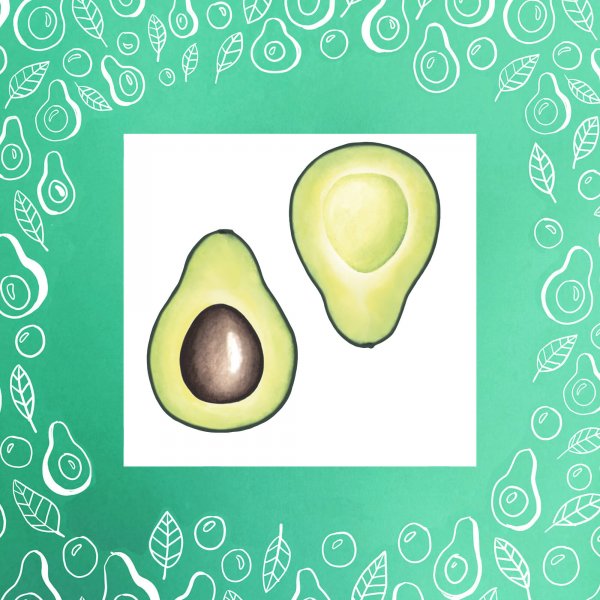 Стикеры Каваи авокадо