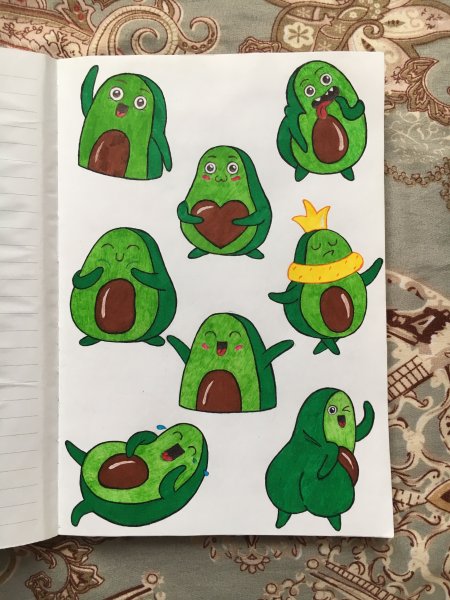 Стикеры наклейки авокадо