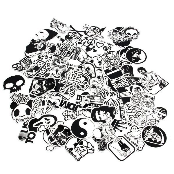 Классные черно белые наклейки