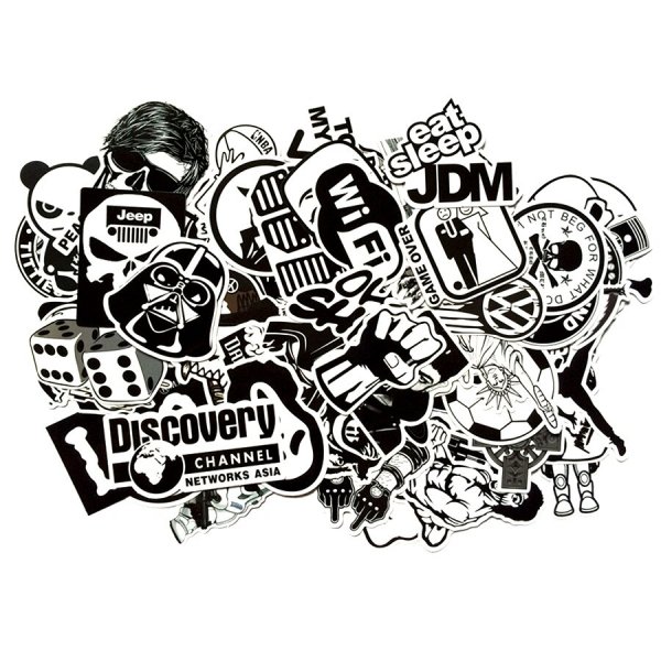 Наклейки черно белые