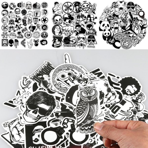 Стикеры наклейки черно белые крутые