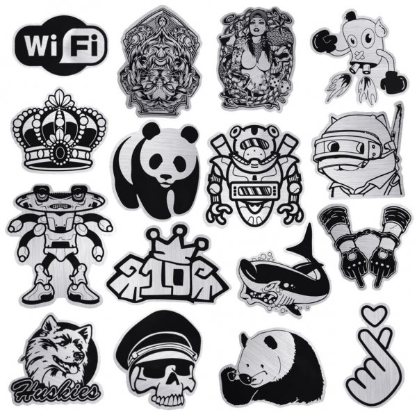 Чëрно белые наклейки