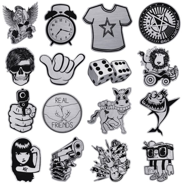 Стикеры наклейки черно белые