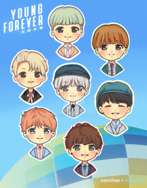 BTS Чиби наклейки