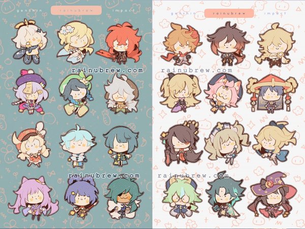 Гненшин Импакт наклейки