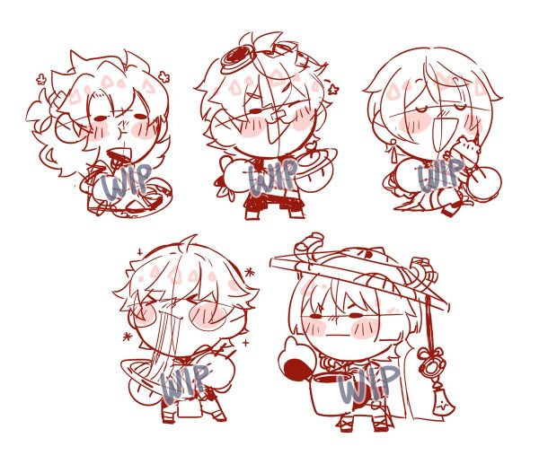 Стикеры с Сяо Геншин