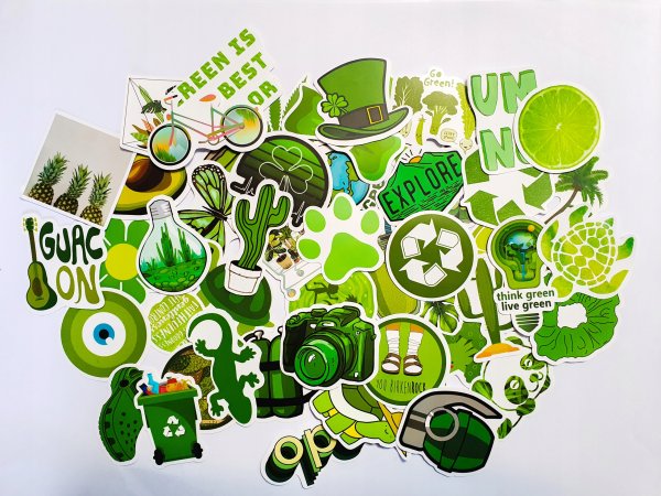 Стикеры для распечатки зеленые