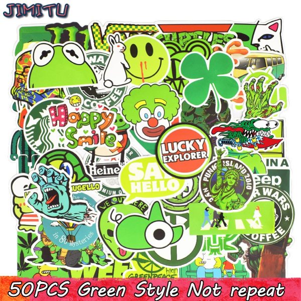 Наклейки зеленая тема