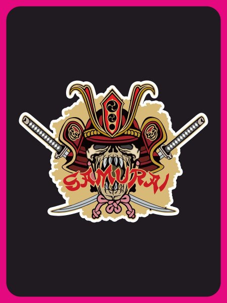 Клыкастый Samurai наклейка
