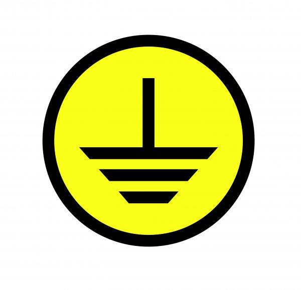 Знак заземление 30х30