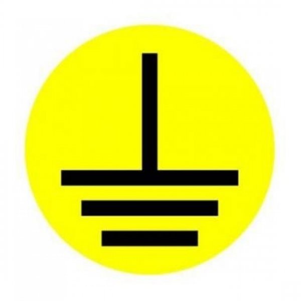 Самоклеящаяся этикетка 30х30 мм символ заземление