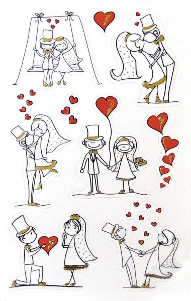 Стикеры Свадебные для распечатки