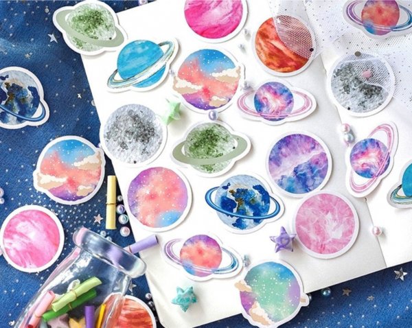 Наклейки акварель