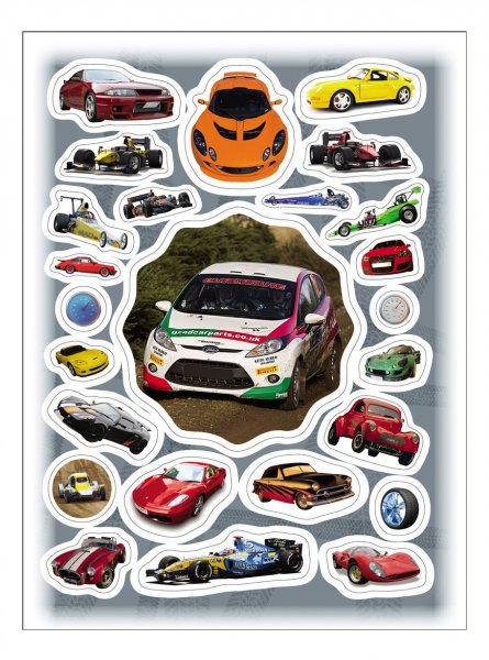 С наклейками машинка