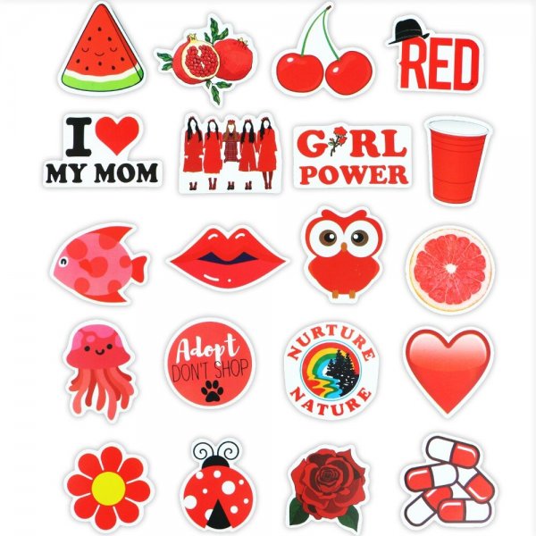 Идеи для наклеек красные