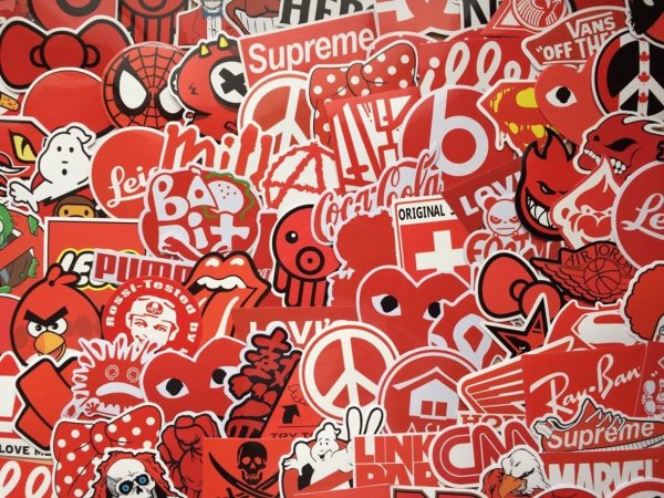 Стикеры наклейки красные