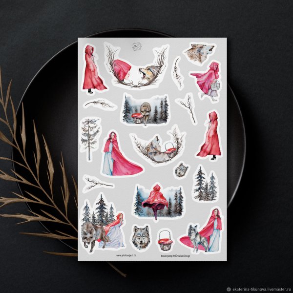 Стикеры наклейки красные