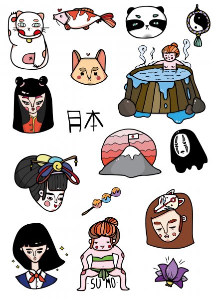 Наклейки в стиле аниме