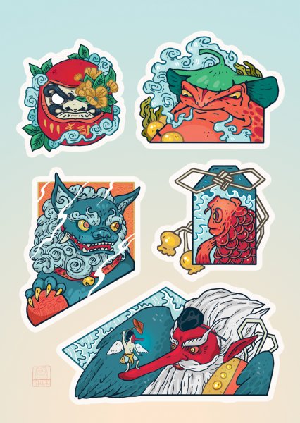 Наклейки в японском стиле