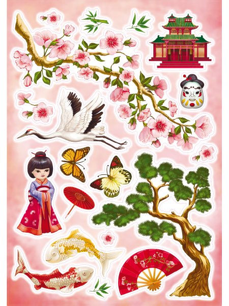 Наклейки в японском стиле