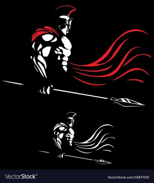 Спартанец на черном фоне