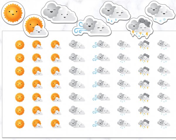 Погода. С наклейками. 2+
