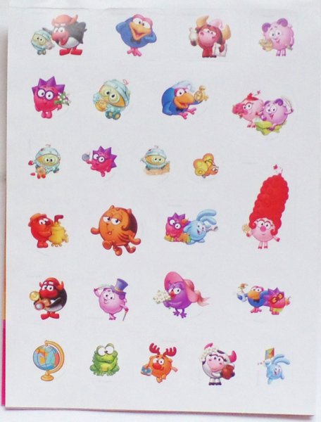 С наклейками Смешарики