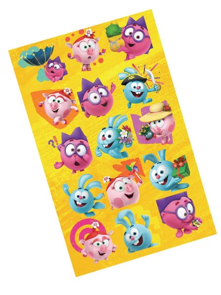 Наклейки в папке Смешарики 150 наклеек ГЕОДОМ