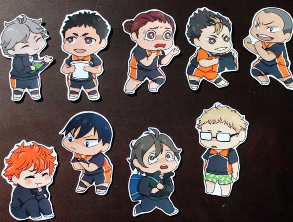 Наклейки для срисовки аниме волейбол